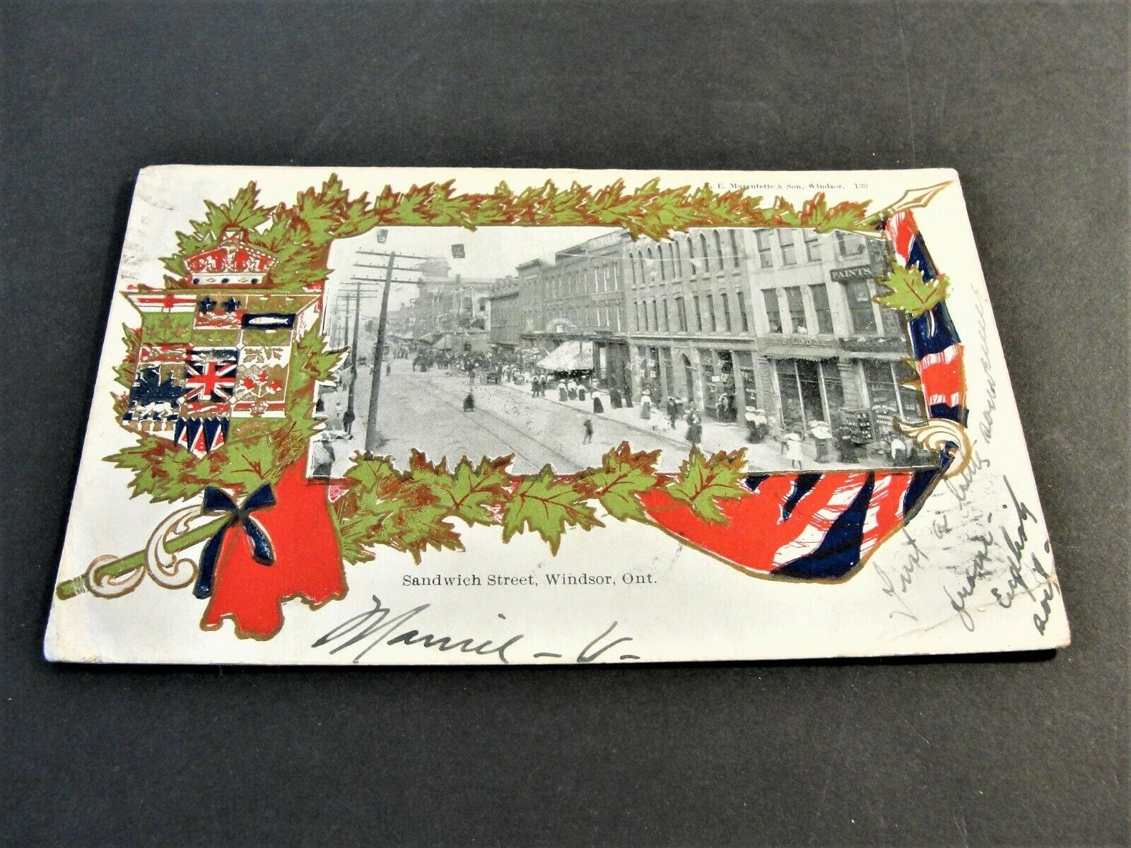 Primary image for Sandwich Street, Windsor, Ontario - Canada-1906 Postmarked Postcard. RARE.