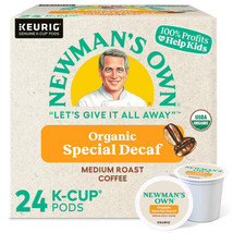 NEWMAN&#39;S OWN ORGANIC SPECIAL DECAF COFFEE KCUPS 24CT - $23.44