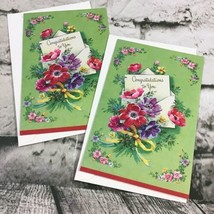 Vintage Greeting Cards Congratulations To You Beautiful Lot Of 2 W/Envelopes - £9.27 GBP
