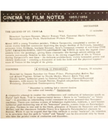 1956 Cinema 16 Film Notes Ursula Disorder Baratier Spills &amp; Chills Origi... - $560.63 MXN