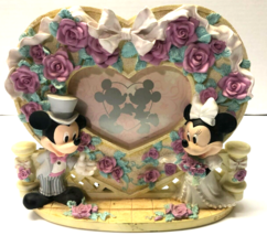 Disney Mickey and Minnie Mouse Bride and Groom Wedding Heart Picture Frame - £23.19 GBP