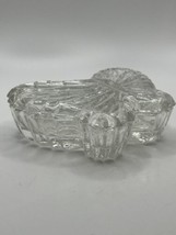 Vtg Clear Crystal Glass Butterfly Trinket Dish W/Lid So Pretty , See All - £10.12 GBP