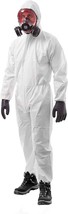 Anti-Static Fabric Coveralls 25ct White Polypropylene Large Attached Hood - $128.42