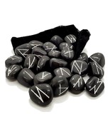 Obsidian Rune Set Crystal Gemstone Divination Pochette en peluche Elder... - £19.03 GBP