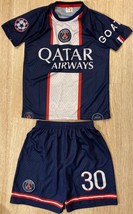NEW Kid SOCCER Messi Uniform Team PSG 22 Qatar#30 Jersey/Short Sizes Ava... - $49.99