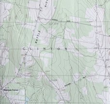 Map Clinton Maine USGS 1982 Topographic Vtg Geological 1:24000 27x22&quot; TOPO13 - £35.39 GBP