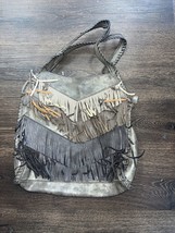 Steven by Steven Madden Elsa Hobo Bag Gray with Tassels Purse - $22.44