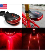 5 LED 2 Laser Bike Lights 7 Flash Mode Cycling Safety Bicycle Red - $122.28 MXN