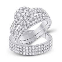14kt White Gold His Hers Round Diamond Matching Bridal Wedding Ring Set 2-1/3 - £2,505.91 GBP