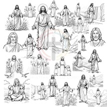 Jesus PNG Clip Art Bundle – Christian Religious Graphics | 300 DPI High-... - $4.25