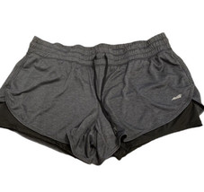 Avia Women’s Shorts Size XXL Athletic  Gray Black Compression Lining Running - £11.67 GBP