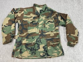 US Military Jacket Men Medium Regular Woodland Camo Hot Weather Ripstop ... - $24.74