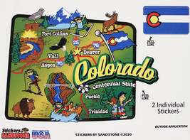 Colorado State Map Die Cut Sticker - $4.98