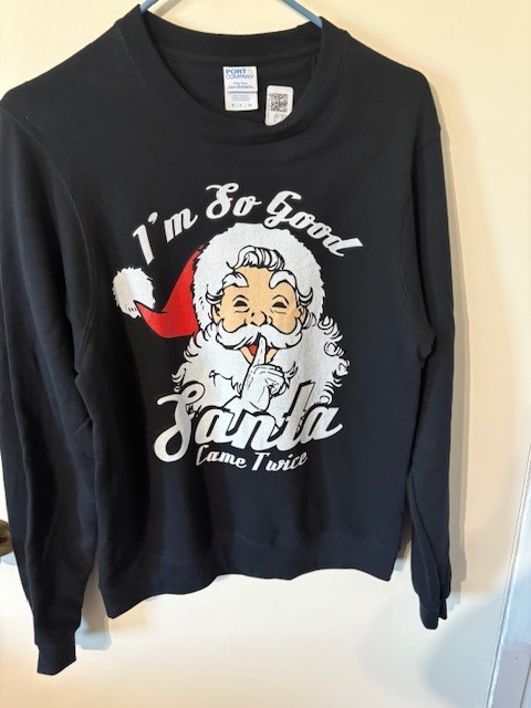 Port & CompanyWomen's  Small  Ugly Christmas Sweatshirt Santa Came Twice NEW Item image 4