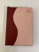 La Bible Du Semeur Faux Leather Zippered French Francais Red Pink 2000 - €19,76 EUR