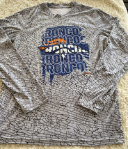 NFL Denver Broncos Football Boys Black Gray Blue Long Sleeve Shirt XL 18 Poly - £13.70 GBP