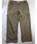 Men&#39;s LL BEAN Brown Nylon XL 38-40 Convertible Fishing Pants/Shorts Zip ... - $29.69