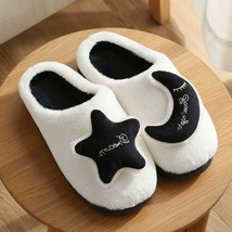 Women Winter Cute Star And Moon Slippers Female Warm  Slides Cotton Home... - £15.78 GBP