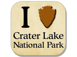 4&quot; i love heart crater lake national park arrowhead sticker made in the usa - £13.58 GBP