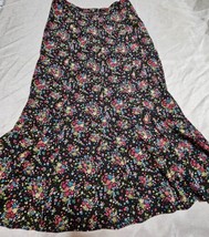 Christopher Banks Black Floral Maxi Fit &amp; Flare Womens Skirt Size 10 - $12.60