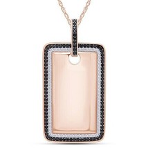 1.5 Karat Diamant Labor Erstellt Hundemarke Anhänger 14K Rosegold Überzog 45.7cm - £155.63 GBP