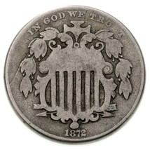 1872 Bouclier Nickel En Bon État, Naturel Couleur, Complet Jantes - $994.35 MXN