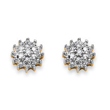 PalmBeach Jewelry Genuine Diamond Accent 10k Yellow Gold Starburst Stud Earrings - £157.89 GBP