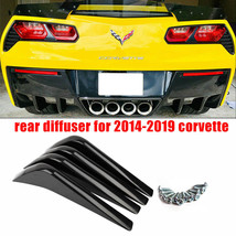 4PCS Rear Bumper Lower Air Diffuser Fins For 14-20 Corvette C7 Black - £33.57 GBP