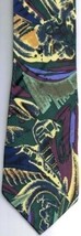 Vicky Davis Necktie Multi Colored Abstract Green 100% Silk - £14.41 GBP