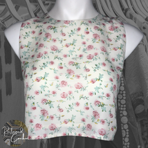 The Hanger Womens Small Cream Floral Sleeveless Crop Top Casual Shirt Si... - £26.01 GBP