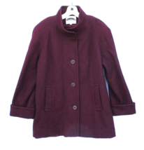 Mark Reed Mid Length Coat Women’s 12 Petite Burgundy Red Made in USA Vin... - $36.10