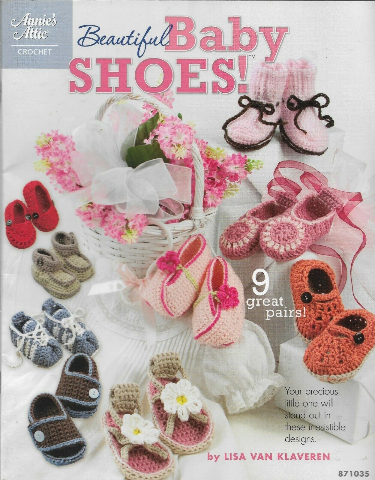 Annie's Attic Crochet Pattern Booklet-Beautiful Baby Shoes-9  Great Pairs - $8.56