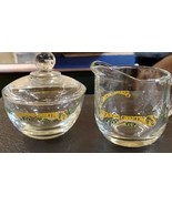 Anchor Hocking Victorian Santa Cream Sugar Set Seasons Greetings Home Tr... - $13.95