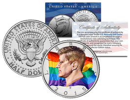 Rainbow Flag Colorized 2015 Jfk Half Dollar Us Coin Gay Pride Lesbian Lgbt Love - £6.80 GBP