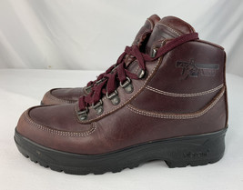 Aku Boots Leather Lace Up Burgundy Vibram Soles Men’s 6 Made in Italy - $39.99