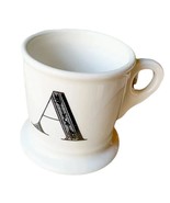 Anthropologie Coffee Mug Monogram Initial A Shaving Barber Cup Personalized - $12.49