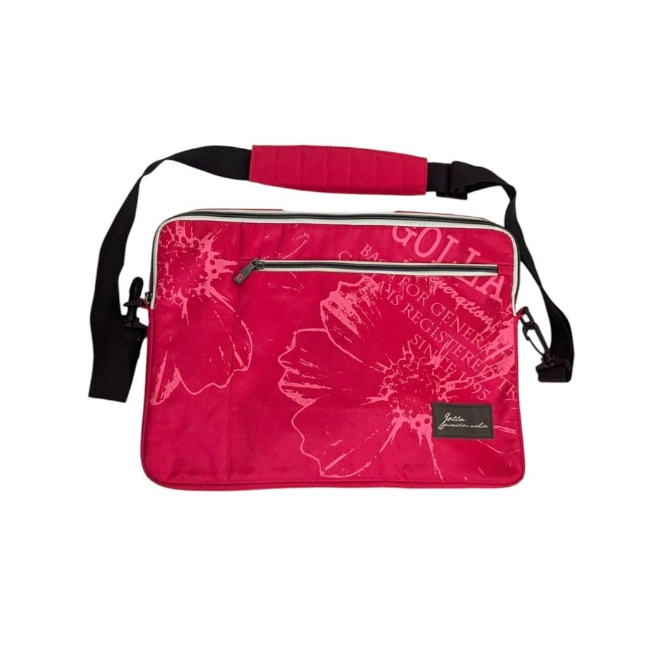 Golla Pink Floral Laptop Messenger Bag With Adjustable Strap 15&quot; x 11&quot; - $34.99