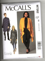 McCall&#39;s M7262 Womens 8 to 16 Khaliah Ali Sweater Coats and Poncho Pattern - $14.81