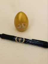 BIDEN WHITE HOUSE 2021 EASTER GOLD EGG + BLUE PEN (3) w Signature DEMOCR... - $103.50