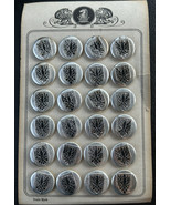 Original Card (24) Austrian Art Nouveau Vintage Black Eagle metal button... - $615.44 MXN