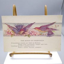 Antique Bonds of Friendship Postcard 2293 Birds and Butterflies, Floral - £6.95 GBP