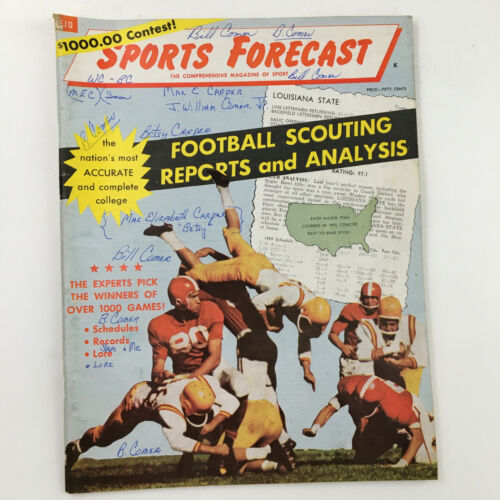 Primary image for Sports Forecast Magazine Vol. 2 No. 1 1958 The Crystal Ball's Top 20 No Label