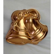 Vintage Bells Jello Mold Cake Pan Aluminum Copper Color 12 X 9 3/4&quot; - £9.48 GBP