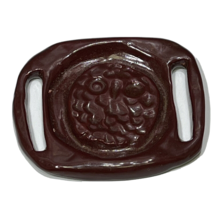 Vintage Hand Made Clay Pottery Belt Buckle Hippie Owl Brown - £13.93 GBP