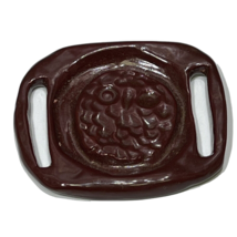 Vintage Hand Made Clay Pottery Belt Buckle Hippie Owl Brown - $17.82