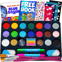 22 Color 160Pcs Kids Face Painting Kit with Stencils, Book, Halloween Makeup Kit - £22.10 GBP