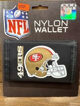 San Francisco 49Ers Nylon Wallet Hook and Loop Fasteners Black NFL Football - $8.08