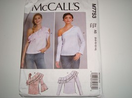 McCall&#39;s Pattern M7753 Size 6-14 One Shoulder Top Flounce Options Uncut - £7.86 GBP