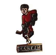 Bantam Red Gray Jersey Vintage Hockey Pin Enamel Filled Sports Collectib... - $474.98 MXN