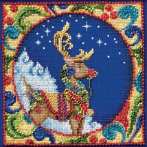 DIY Mill Hill Reindeer Jim Shore Christmas Deer Bead Cross Stitch Picture Kit - £15.88 GBP